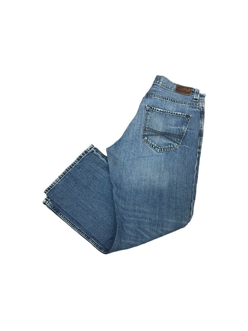 Express Boot Cut Loose Fit Regular Rise Denim Blue Jeans Men W34 L30 Distressed